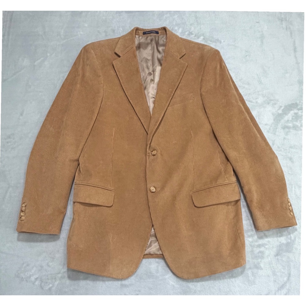 Lands End Mens Corduroy Blazer 40R Brown Two Button Sport Coat Jacket